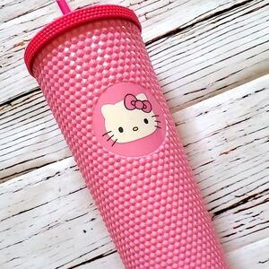 🆕️ SANRIO HELLO KITTY STUDDED PINK TUMBLER 💕